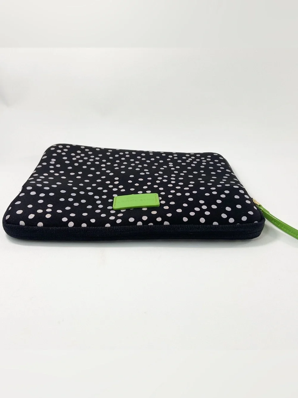 Kate Spade Zipper Padded Pouch Case Black White Polka Dots iPad like trim/lining